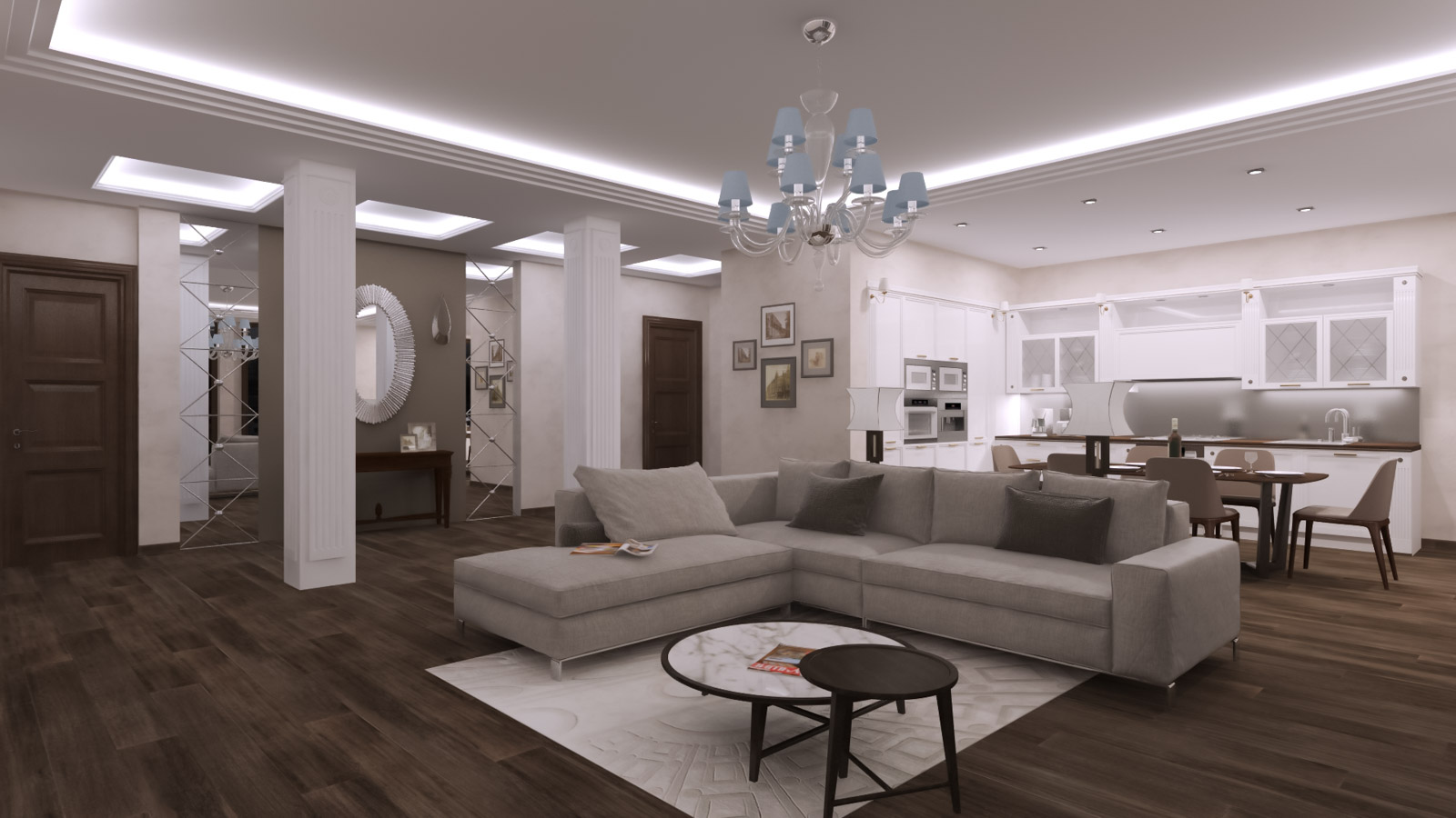 Интерьер, оборудованный Digihouse Lighting, сценарное управление. Сцена C